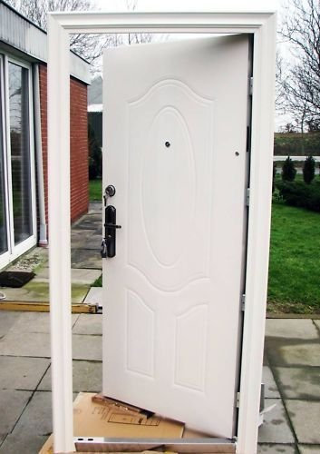 Machermann Tür, Wohnungstür, Sicherheitstür, Haustür,Innen und Außen Links 860x2050mm, weiß