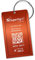 Dynotag® Web Enabled Smart Aluminium Cabrio Gepäckanhänger + geflochtene Stahlschlaufe, mit DynoIQ™ und lebenslanger Wiederherstellungsservice (Electric Orange)