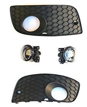 HZ-DESIGN 1 Satz Nebelscheinwerfer zum Nachrüsten NSW Set Lüftungsgitter kompatibel mit Golf 5 V GTI