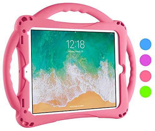 TopEsct 2018/2017 Edición iPad 9.7/ iPad Air Funda para Niños,Shock Proof Material Silicona con Manija para Apple iPad 5th/6th, iPad Air, iPad Air 2,iPad Pro 9.7(iPad 9.7, Rosado)