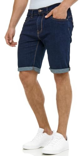 Indicode Herren Caden Jeans Shorts mit 5 Taschen Denimstyle aus Baumwolle | Lässige Herrenshorts für Alltag und Freizeit im 5-Pocket-Look, Jeansshorts, Bermudas, Sommerhose, kurze Denim Hose für Männer