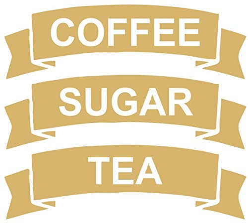 Set of Coffee Tea Sugar Vinyl Stickers Labels for Storage Jars Canisters