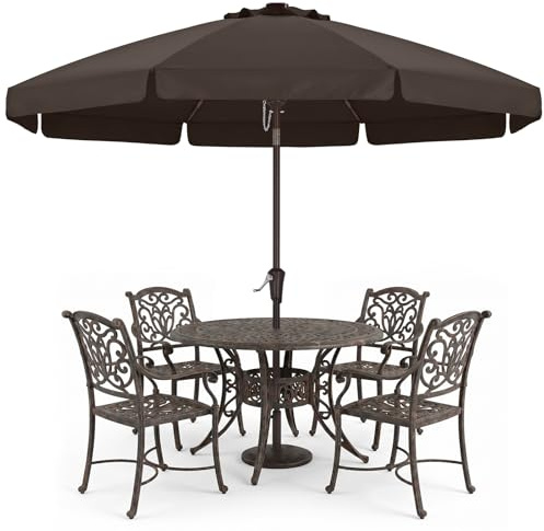 ABCCANOPY Sonnenschirm im Freien Wasserabweisende Bespannung -Gartenschirm Marktschirm, 270cm,Braun