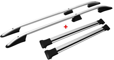 Dachreling + Dachträger für Renault Trafic 2014-2025 Kurzer Radstand Alu Grau 4X