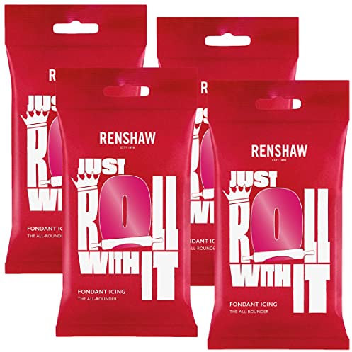 Renshaw Glassa pronta da arrotolare rosa fuschia, 1 kg, confezione multipla da 4 x 250 g