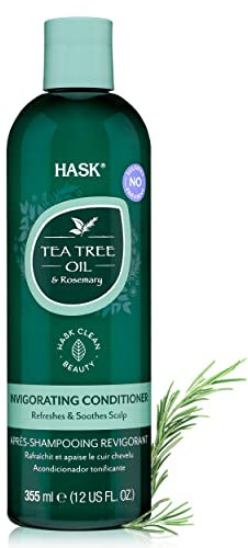 HASK Invigorating Tea Tree Oil Conditioner, thickening for all hair types, colour safe, and cruelty-free - 1 355mL Bottle