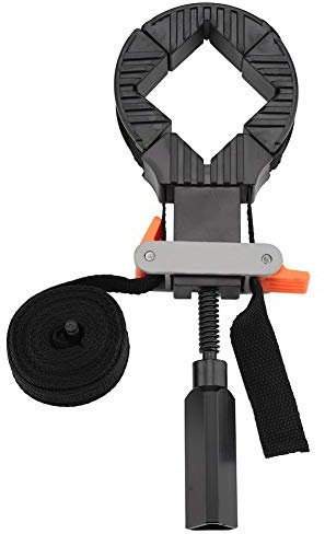 Tnfeeon Picture Frame Clamp, Variable Angle Strap Clamp with 4 Clips Woodworking Frame Clamp Strap Holder