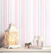 NEWROOM Tapete Rosa Papiertapete Streifen - Kindertapete Kinder Grau Weiß Linien Babytapete Grafisch Streifentapeten inkl. Tapezier-Ratgeber