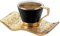 DEMMEX Set of 6 Stunning Turkish Greek Coffee Espresso Demitasse Cups with Cup Holders and Saucers, 18 Pcs - Porcelain Cups, Decorated Gold Metal Saucers and Cup Holders, 2.6 Oz - 80ml (Black - Gold)
