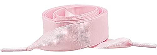 GIVBRO Lacets de chaussures larges et plats en satin pour enfants, hommes et femmes, accessoires de baskets, rose, 120 cm
