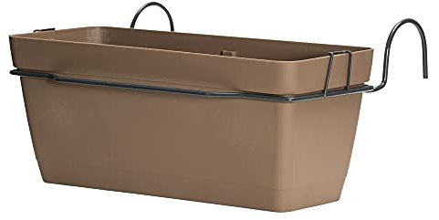 Art Plast Lolego Fly Square Jardinera 50 cm con Soporte perimetral metálico, Gris