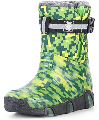 Ladeheid Kinder Schneestiefel Gummistiefel Winterstiefel gefüttert mit Muster LAZT008
