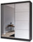 Fabryka Mebli Idźczak Kleiderschrank mit Spiegel - Schwebetürenschrank, Schlafzimmerschrank - Weiß, Schwarz Schrank für Schlafzimmer, Ankleidezimmer - 61 x 183 x 218 cm - Garderobenschrank