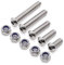 Glvaner M10-1,5 x 40 mm (4 Sets) Edelstahl Halbrundkopfschrauben mit M10-1,5 Sechskantmuttern mit blauem Nylon-Einsatz, 304 Edelstahl, Vollgewinde, Grobgewinde UNC