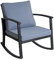 ESTEXO Polyrattan Schaukelstuhl Relaxsessel Schwingsessel Schwingstuhl mit Kissen Rattanschaukelstuhl Gartensessel Gartenstuhl Schwarz