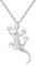 Skcess Halsketten für Frauen Lang, Ketten für Damen Silber Gecko Schmuck Silber Damen 925 Runden Zirkonia Halskette mit Anhänger Länge 45cm