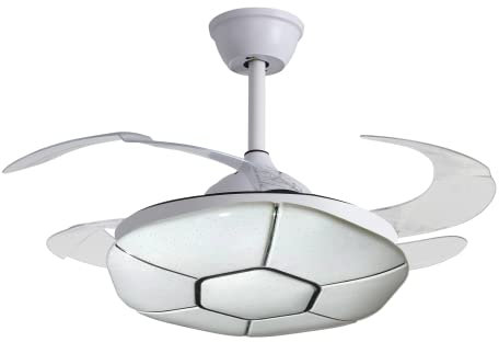 BEL AIR HOME - Ventilador de Techo PLUTON Motor DC con Aspas Desplegables con Luz Led 36W (3000K, 4000K, 6500K) Con Mando a Distancia Incluido (BLANCO)