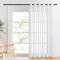 PONY DANCE White Voile Door Curtain - Extra Long Room Divider See Through Eyelet Top Voile Sheer Panel, Sliding Glass Door Partition Thick Sheers Privacy Protected Net Curtain, 80 x 84 Inches, 1 Panel