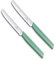 Victorinox 2 Stück Tafelmesser - Tomatenmesser Swiss Modern mit Wellenschliff rostfrei - Swiss Made - mint-green/Grün, 6.9006.11W41.2
