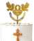 KIPETTO Pigeon Cross Cake Topper Acrylic Peace Dove Cross Gold Topper for First Communion Minimalist Baptism Birthday Party Cake Decoration