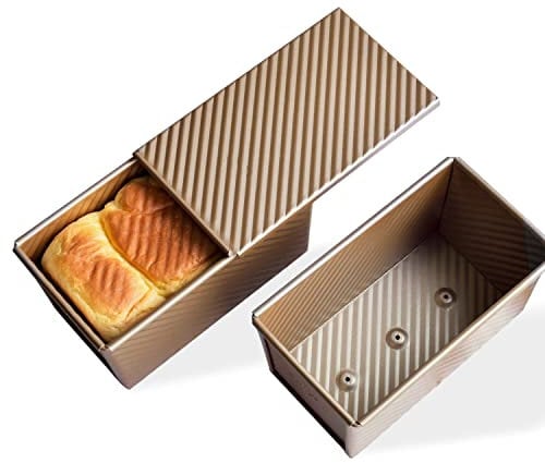 RAHYMA Bread Pan with Lid Non-Stick Carbon Steel Baking Pan Pullman Bread Pan Bread Box Toast Mould with Lid for Baking Baking Rectangular/26
