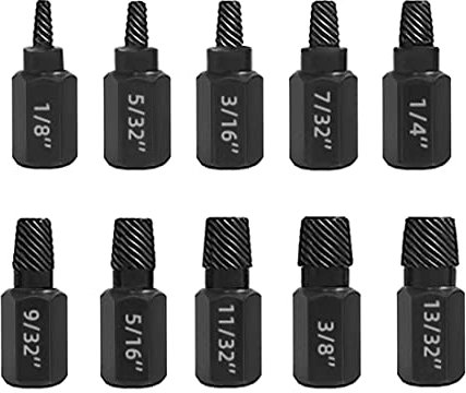 Saipe 10 Stück beschädigter Bolzenausdreher-Set, robuste Schrauben- und Bolzenausdreher, abgerundete Bolzenentferner, einfaches Entfernen von rostigen und gebrochenen Schrauben für die Autoreparatur