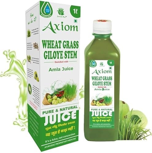 QURA Jus d'herbe de blé à tige de Giloye 1000 ml | Détoxifie le corps | Booster d'immunité | Jus ayurvédique pour une vie saine | Produit certifié WHO GMP GLP | Sans eau ajoutée | Sans sucre ajouté