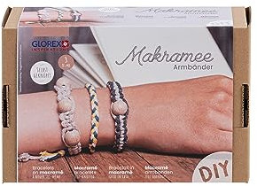 Glorex 5100903 - Makramee Bastelset, Armbänder selbst geknüpft, Inhalt für 3 Armbänder