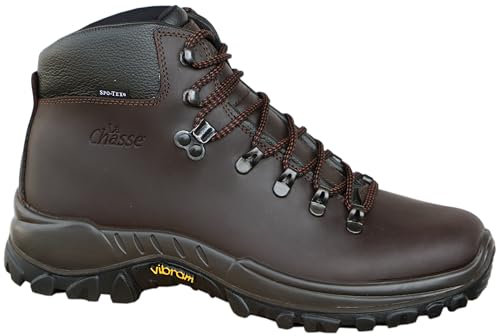 La Chasse® Oefele Bottes de trekking et de randonnée résistantes pour homme en cuir de vachette imperméables et respirantes avec membrane Spotex® de Oefele, marron, 46 EU