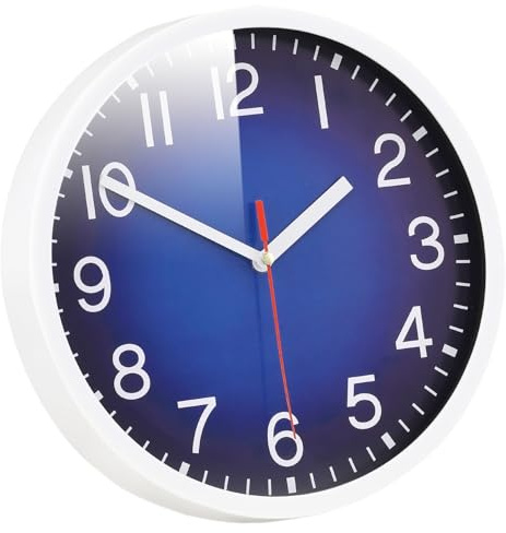 Coslife Wall Clock Silent & Non Ticking Modern Quartz 8.5- Battery Operated Digital Quiet Sweep Office/home/school/Kitchen Decor Clocks（Blue）