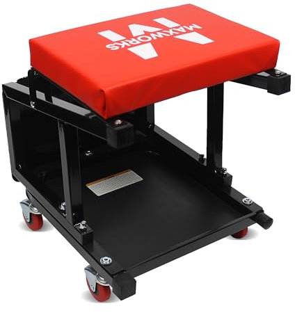 MaxWorks 50880 Garage Creeper Sitz und Hocker Combo Werkstattsitz mit 136.1 kg Kapazität Mechaniker Hocker mit Rollen