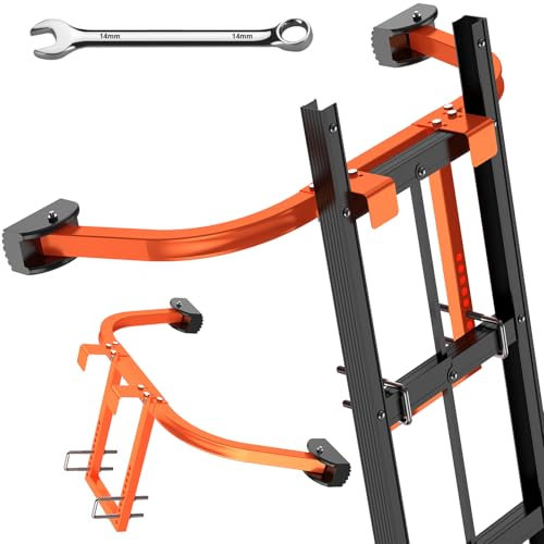 Ladder Stabilizer, [Heavy Duty] Ladder Stabilizer Accessory with Wing Span or Wall Extension - Secure and Stable Ladder Standoff Arms for Roof Gutters with Non-Slip Rubber Bottom Pad