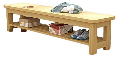 Doppelschichtiger Langer Hocker aus massivem Holz, Wechselschuhbank, Aufbewahrungsregal für Restaurant, Eingang, Umkleideraum, Fitnessstudio, Einkaufszentrum, Ruhe, Lange Bank