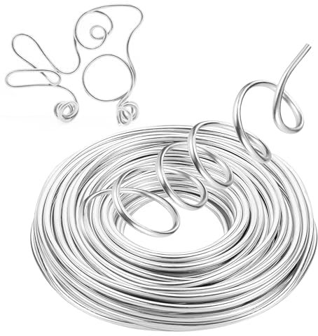 Filo Alluminio Ø 3mm x 10m Filo Metallico in Alluminio Flessibile e Modellabile per Creazione di Gioielli l'Imballaggio l'Artigianato della Scultura DIY Argento