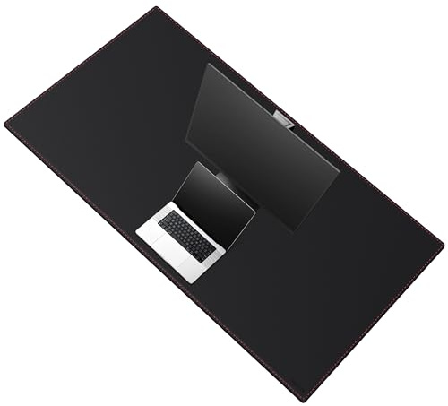 ZORESYN XXL extrabreite Tischmatte aus PU-Leder 150x70 cm Schwarz | Wasserdichte Rutschfeste Abwaschbare Schreibtischauflage für Großraumarbeitsplätze, Homeoffice und Arbeitszimmer