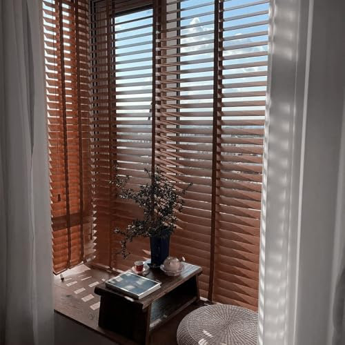 tende Veneziana In Legno Per Finestre Lamelle Da 50 Mm Tende Veneziane Oscuranti Orizzontali Su Misura Tapparelle Per Camera E Soggiorno(W150cmxH190cm)