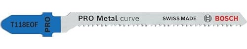 Bosch Pro Metal Curve T118EOF - Hoja de sierra de calar (para chapas de acero, chapa de acero, longitud de 83 mm, sierra de calar profesional)