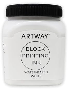 Artway Premium Block Printing Ink - 250ml - White - Ideal for Relief, Block and Lino Printmaking