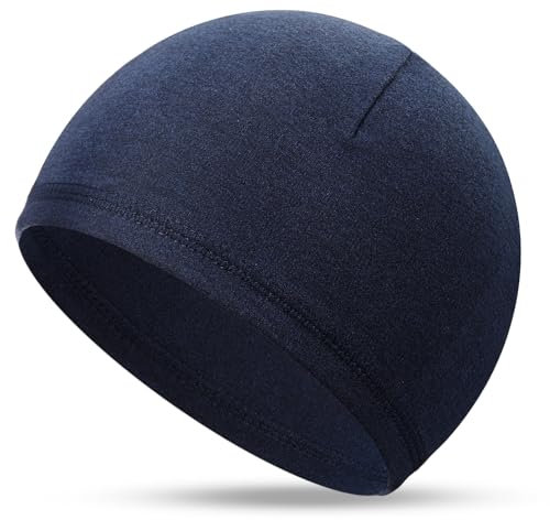 Bencailor Dünne Beanie Mütze für Herren leichte Schädelkappen Dehnbare Schlafmützen Helm Liner unter Helmhüten für Outdoor-Radfahren Bekleidung Zubehör(Marineblau)