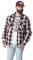 Chemise Homme Manches Longues, Chemise à Carreaux, Coupe Droite Arch, Rouge/Blanc cassé M