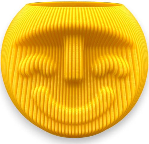 Vase Smily Face - Gold, lustige Vase mit Gesicht, rund, Blumentopf, Übertopf, Smiley, Kopf, lustig