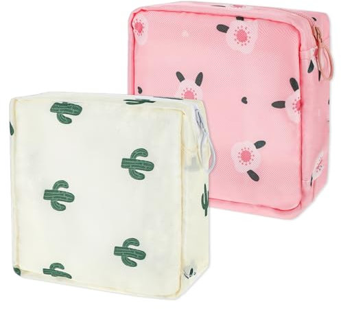 2 Stück Aufbewahrungstasche für Damenbinden Tampons Aufbewahrung Binden Aufbewahrung Binden Tasche Perioden Tasche mit Reißverschluss Hygienebeutel für Binden und Tampons Unterwegs Slipeinlagen Box