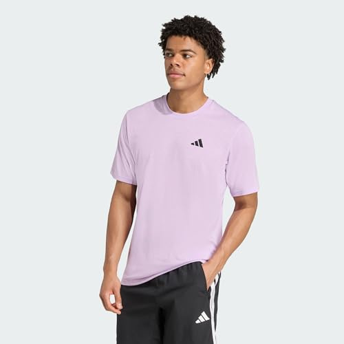 adidas Men's Train Essentials Feelready Training Tee, Powder Plum/Black, XL