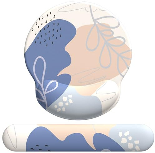 Giecy Tappetino Mouse Poggiapolsi,Gaming Mouse Pad Ergonomico in Gel,Supporto per Polso per Computer per il Gioco, Mousepad con Base in PU Antiscivolo (Set di Decorazione rosa e azzurra)