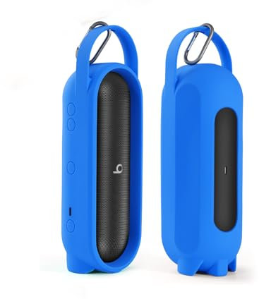JOYSOG Silikon-Lautsprecherabdeckung für Beats Pill, tragbare Bluetooth-Lautsprecher-Aufbewahrungstasche, Lautsprecherhalter, Reisetasche (blau)