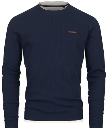 Indicode Herren INSigfinn Langarmshirt Longsleeve Shirt aus Baumwollmix | Bequemes Langarmshirt aus weichem Materialmix für Alltag und Freizeit, Jerseyoberteil, Freizeitshirt, Longsleeve für Männer