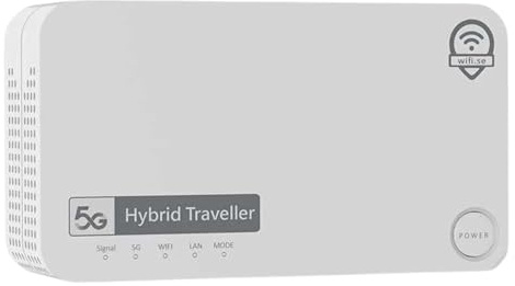 Router 5G Hybrid Traveller - Routeur WiFi Portable 5G pour Une Connexion Internet Rapide et Stable à la Maison, en Voyage, dans Un Camping-Car, Un Bateau ou Une Cabine | Innovation suédoise et anten