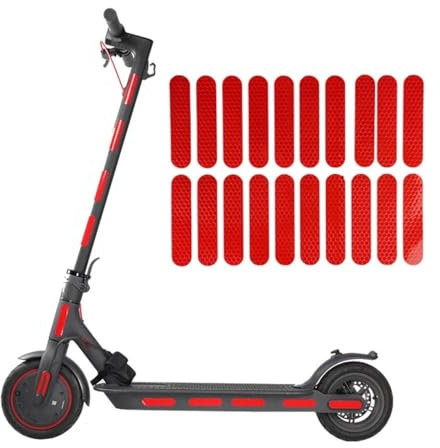 IKOPFLN Adesivo Riflettente Impermeabile per Monopattino Elettrico,Accessorio per monopattini Xiaomi Mijia M365 e Ninebot Es1/Es2/Es4(rosso)