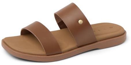 REEF Sunny Alisah Womens Fashion Slide Sandal, Soft Molded Footbed, Arch Support, Brown, 8