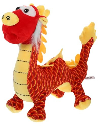 Alipis Drachenplüschpuppe Chinesisches Neujahrspuppenspielzeug Ausgestopfter Drache Stofftierpuppe Drachen-kuscheltiere Ausgestopftes Drachenspielzeug Drachenpuppe Pp Baumwolle Rot